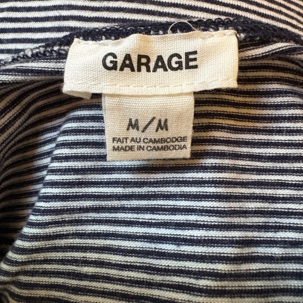 Garage Blue White Stripe Cut Out Front Knot Mini Dress Size M - Picture 3 of 3